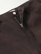BODE - Knolly Brook Straight-Leg Waxed-Cotton Trousers - Brown