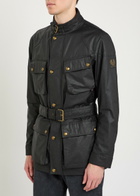 Belstaff Trialmaster Belted Waxed Cotton Jacket Black