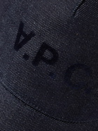 A.P.C. - Logo-Flocked Denim Baseball Cap - Blue