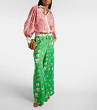 Alémais Printed linen wide-leg pants