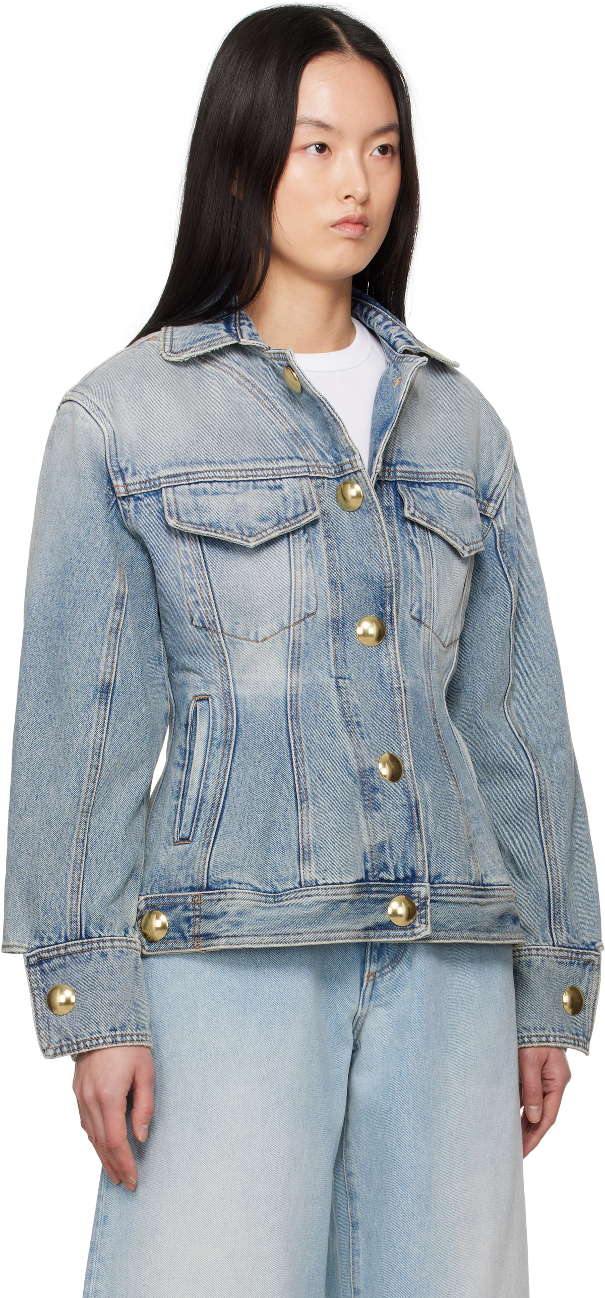 DARKPARK Blue Gwen Bustier Denim Jacket