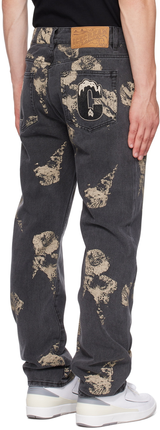 ICECREAM Gray Repeat Cone Jeans ICECREAM