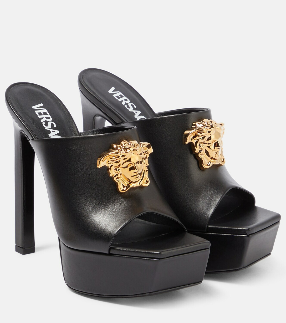 Versace - Medusa leather platform mules Versace