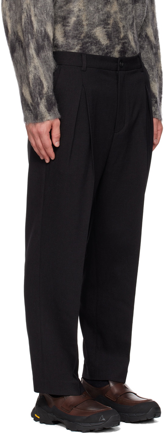 White Mountaineering®︎ Black Pleated Trousers