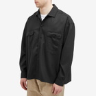 s.k manor hill Men's Park Shirt Jacket in Black Tropical Wool