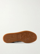 Polo Ralph Lauren - Bedford Logo-Embroidered Leather-Trimmed Suede Sneakers - Gray