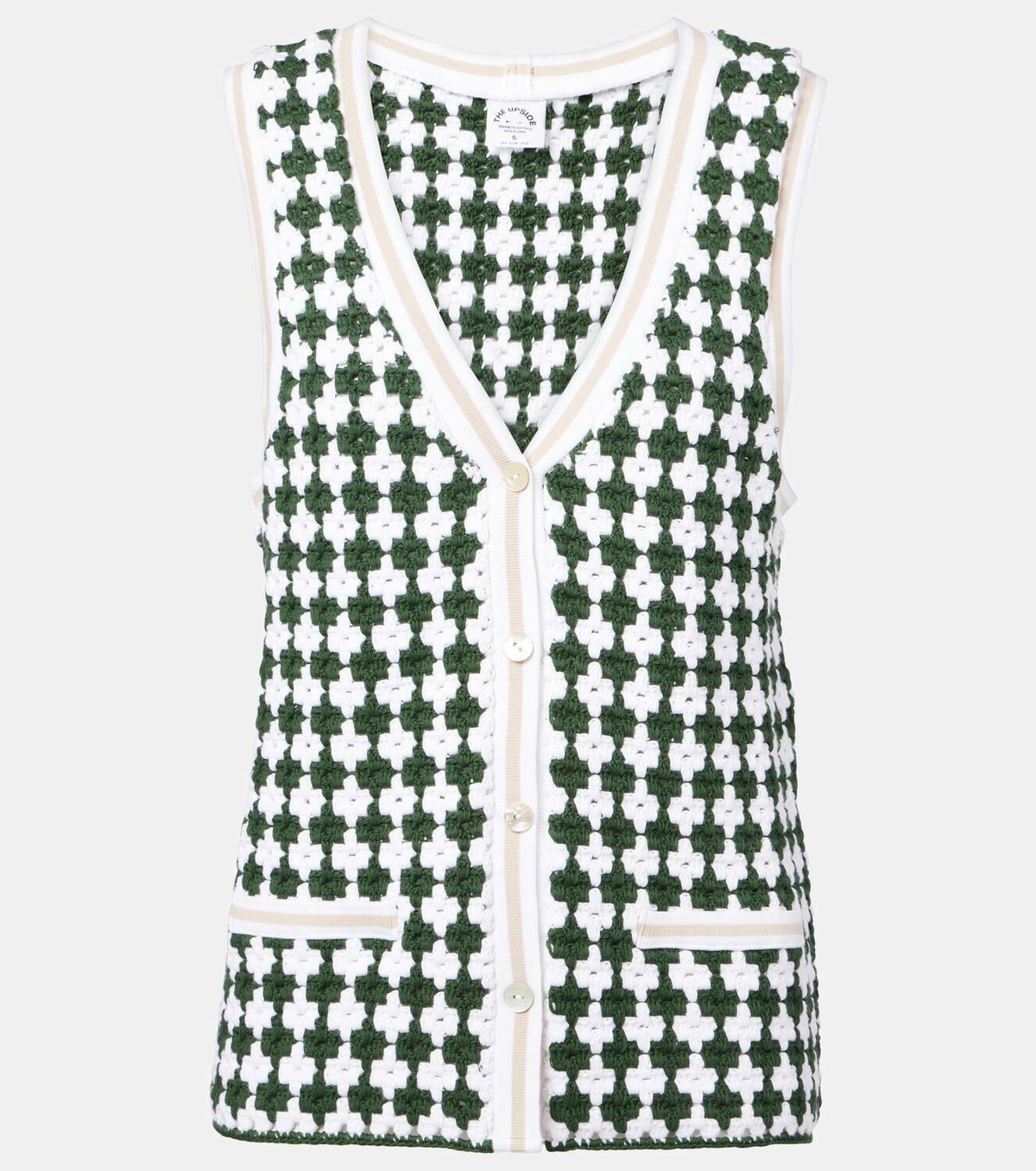 The Upside Portobello Watson crochet cotton vest