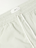 Mr P. - Oxford Striped Straight-Leg Mid-Length Swim Shorts - Green
