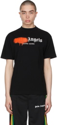 Palm Angels Black & Orange Sprayed Logo 'Hong Kong' T-Shirt