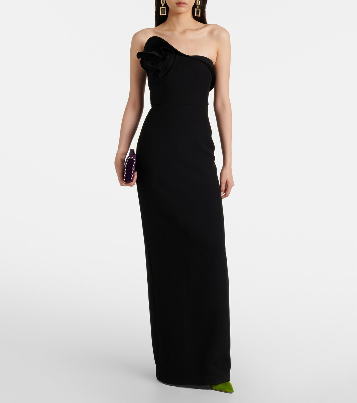 Roland Mouret Floral asymmetric corset gown