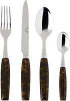 Sabre Silver & Brown Djembe Flatware Set, 4 pcs