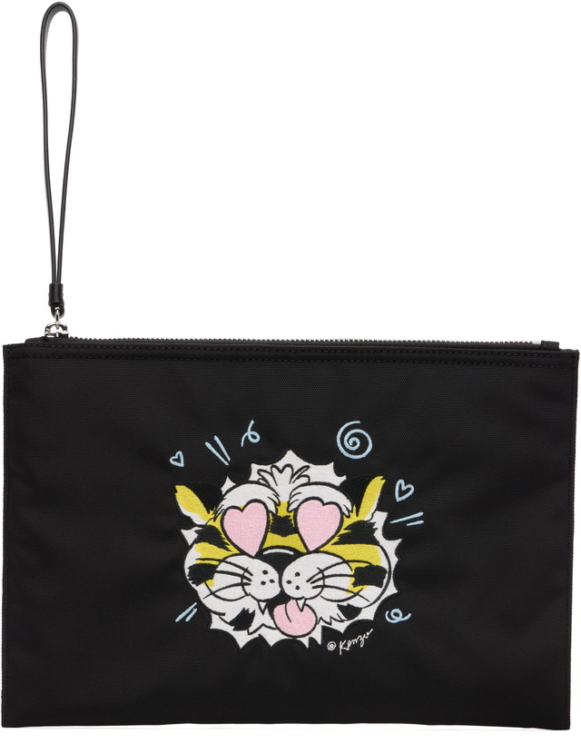 Photo: Kenzo Black Kenzo Paris 'KENZO Wild Tiger' Large Pouch