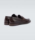 Manolo Blahnik Perry croc-effect leather penny loafers