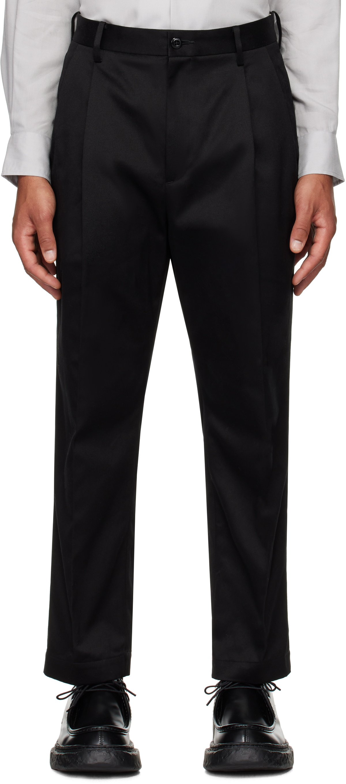 WACKO MARIA Black Double Pleated Chino Trousers