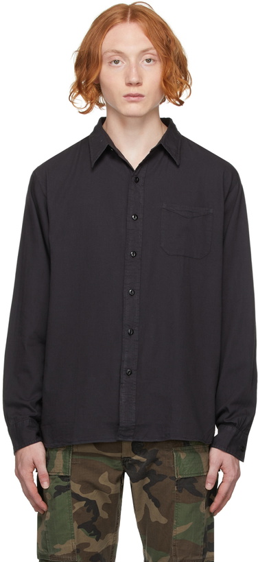 Photo: RRL Black Garment-Dyed Work Shirt