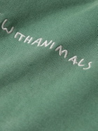 FRIENDS WITH ANIMALS - Logo-Embroidered Cotton-Jersey Hoodie - Green