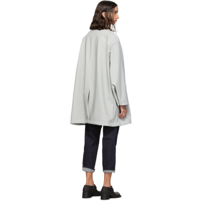 Fumito Ganryu Grey Trapeze Soutien Collar Coat