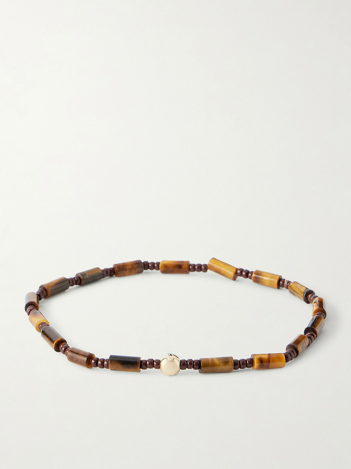 Luis Morais - 14-Karat Gold Tiger's Eye Beaded Bracelet