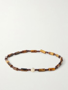 Luis Morais - 14-Karat Gold Tiger's Eye Beaded Bracelet