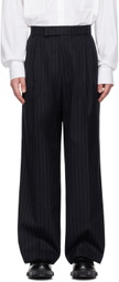The Frankie Shop Navy Pinstripe Beo Trousers