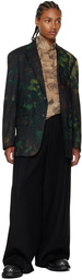 Dries Van Noten Black & Green Berkley Blazer