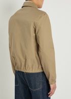 Ami Paris Embossed-logo Cotton Jacket Taupe