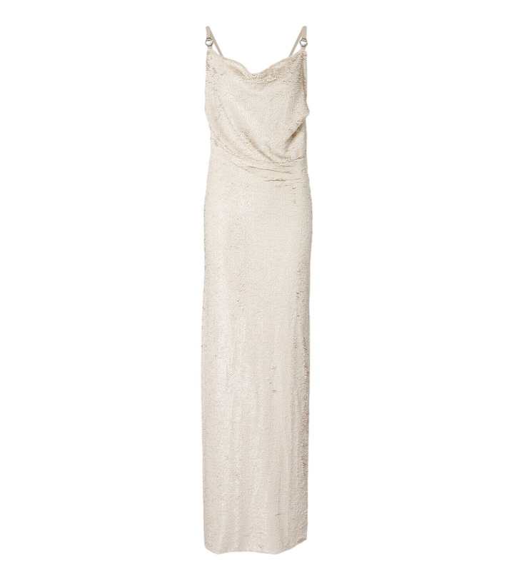 Photo: Coperni Draped open-back sequined maxi dress