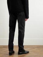 Zegna - Straight-Leg Stretch-Cotton Twill Trousers - Black