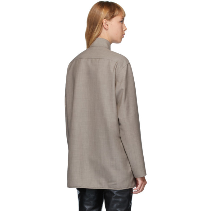 The Row Grey Wool Zana Shirt The Row