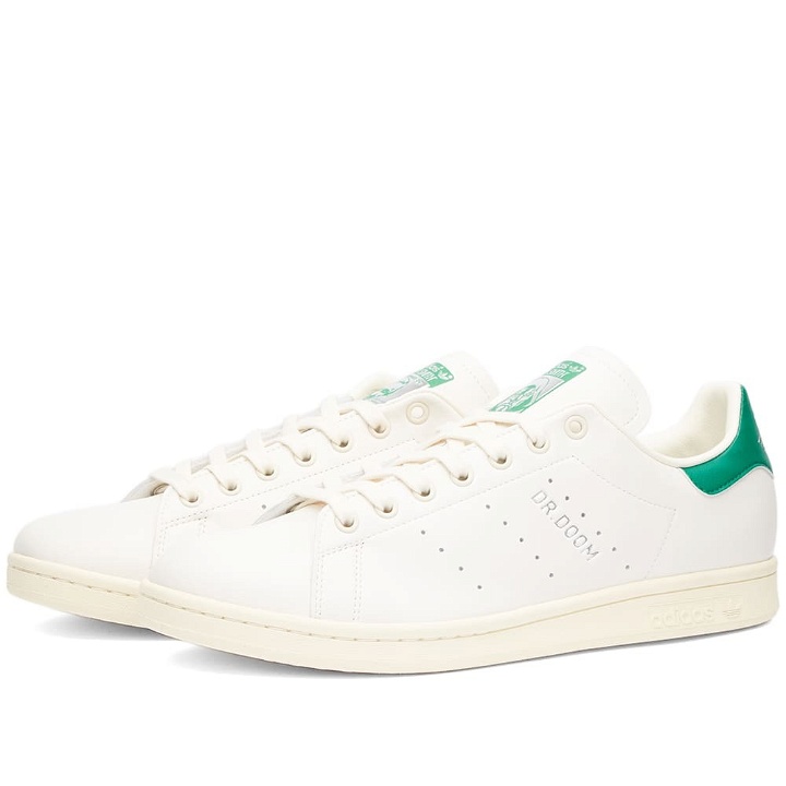 Photo: Adidas Men's Stan Smith 'Dr Doom' Sneakers in White/Bold Green
