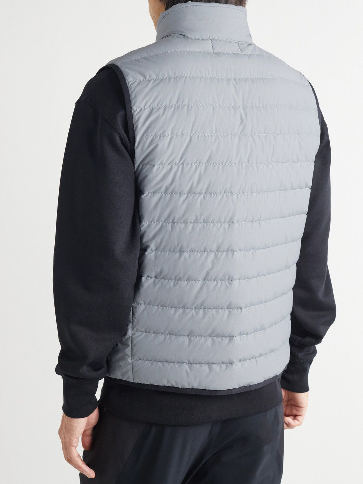 STONE ISLAND Logo-Appliquéd Garment-Dyed Quilted Shell Down Gilet for Men