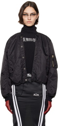 Prototypes Black Nylon Reversible Bomber Jacket