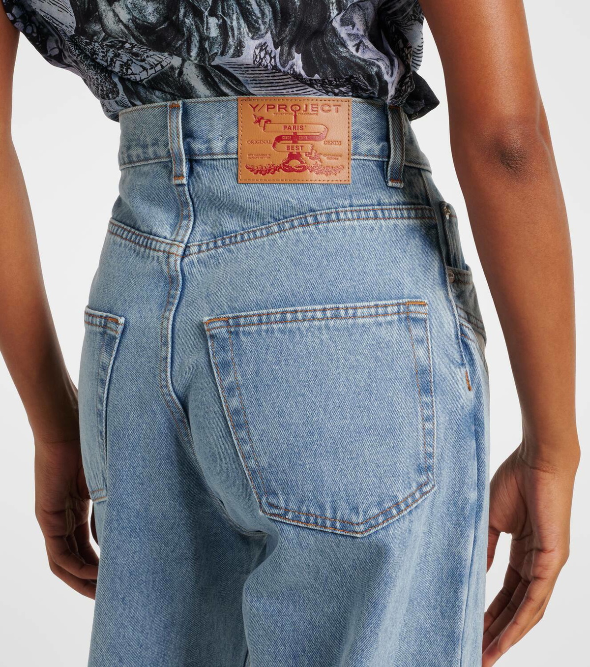 【Y/PROJECT】blue cut out jeans 27size Blue Cut Out Jeans by Y/Project on Sale