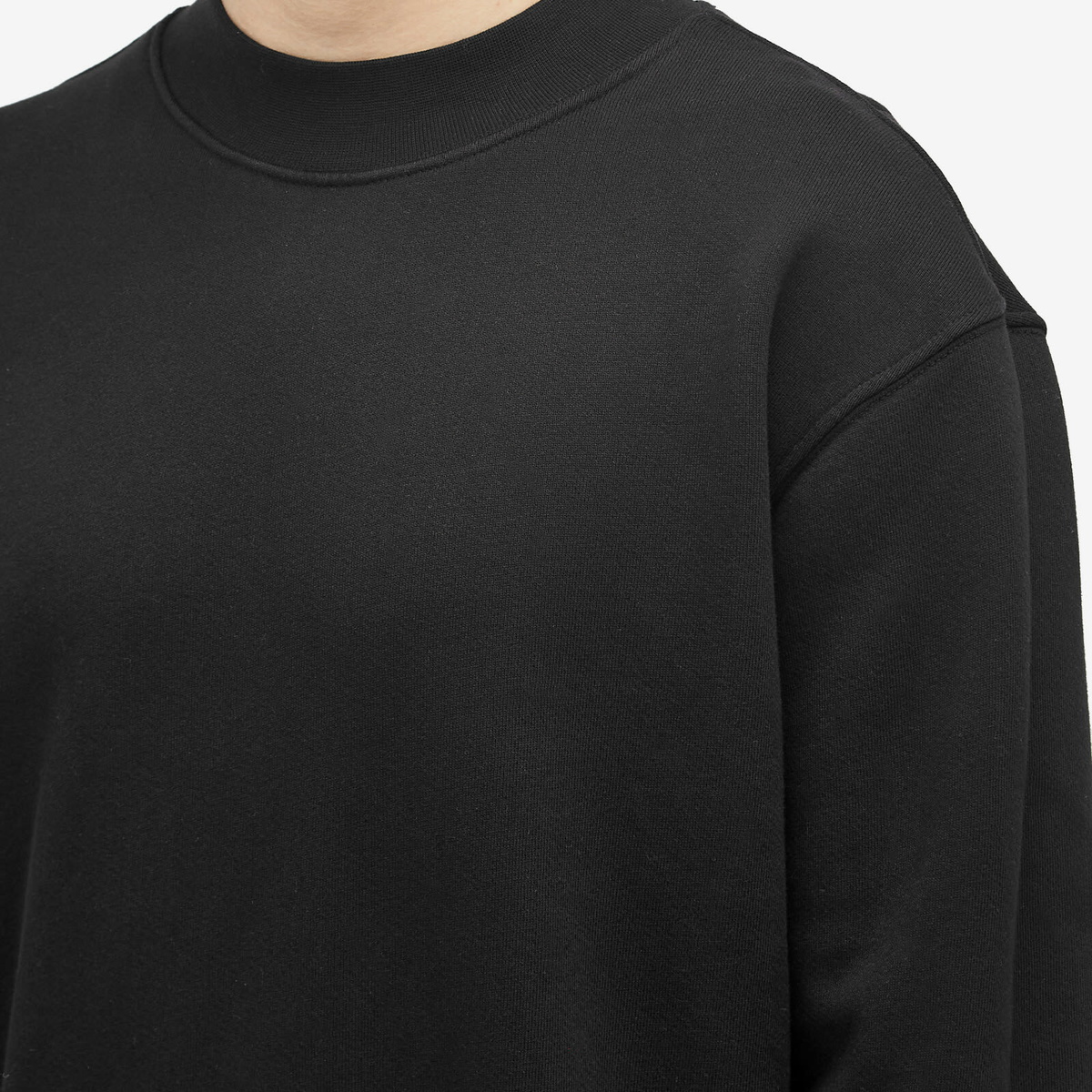 Les Tien Men's Heavyweight Banded Mock Neck Polo in Jet Black