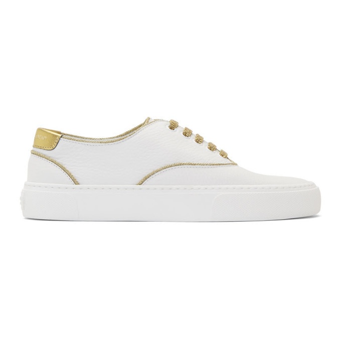 Photo: Saint Laurent White and Gold Venice Sneakers