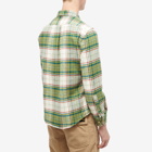 Portuguese Flannel Men's Portlad Check 2 Pocket Overshirt in Green/Red/Ecru