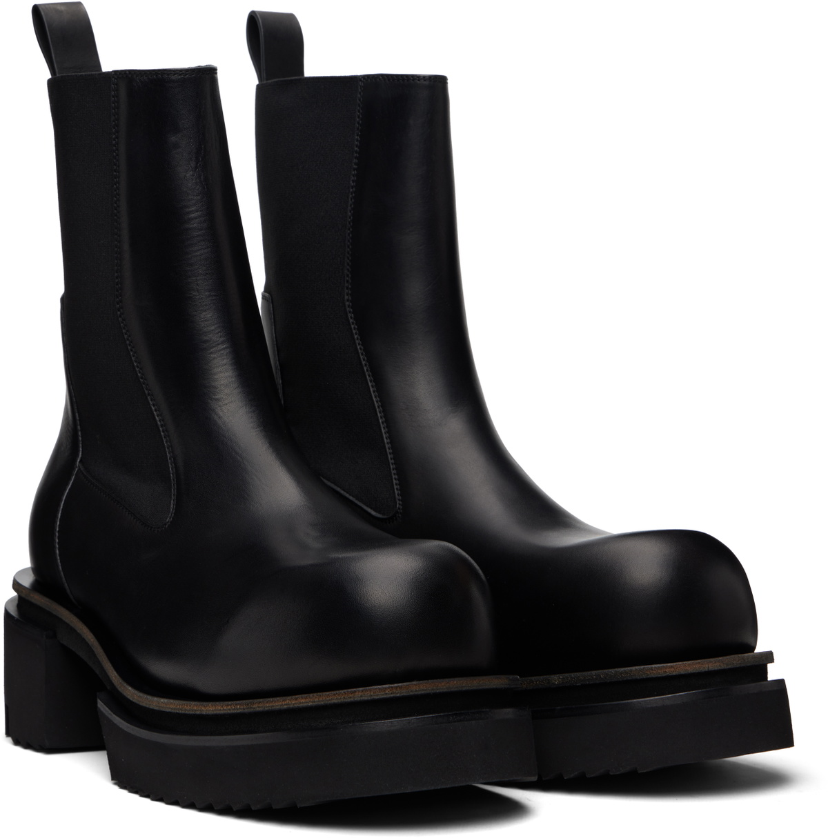 Rick Owens Black Temple Beatle Bogun Chelsea Boots