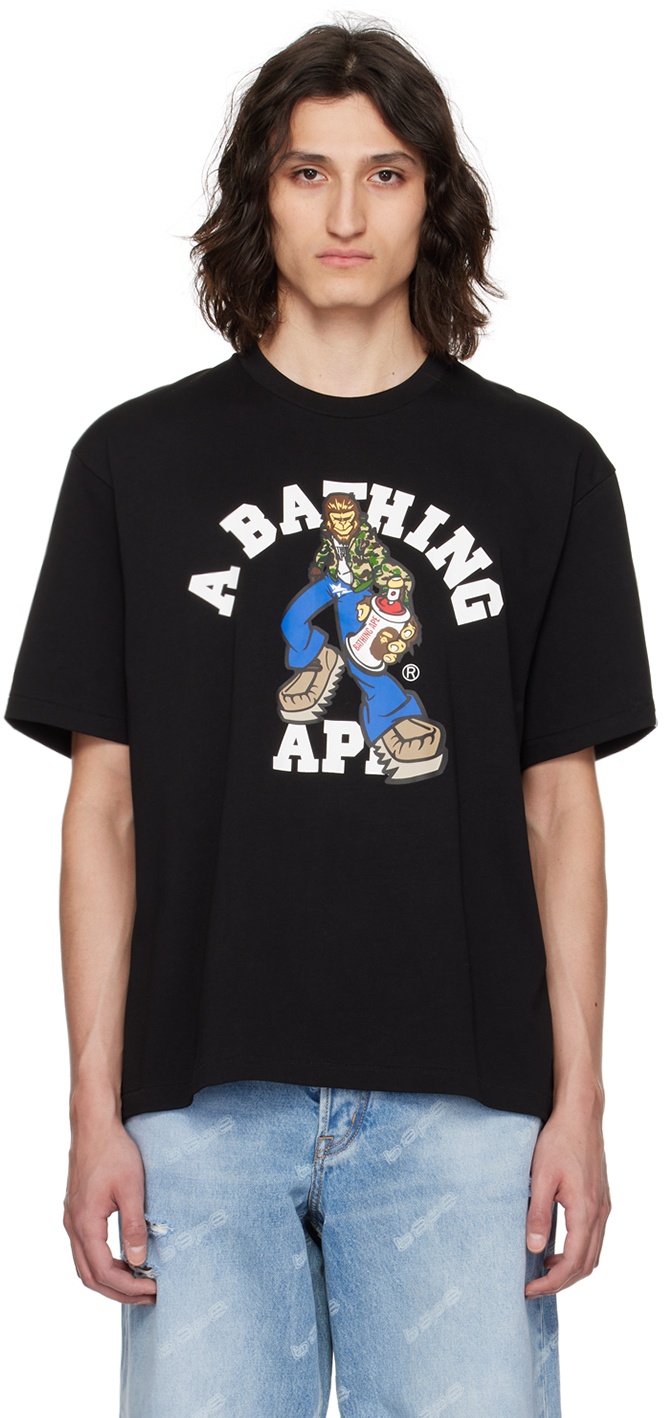 Photo: BAPE Black Graffiti Character College T-Shirt