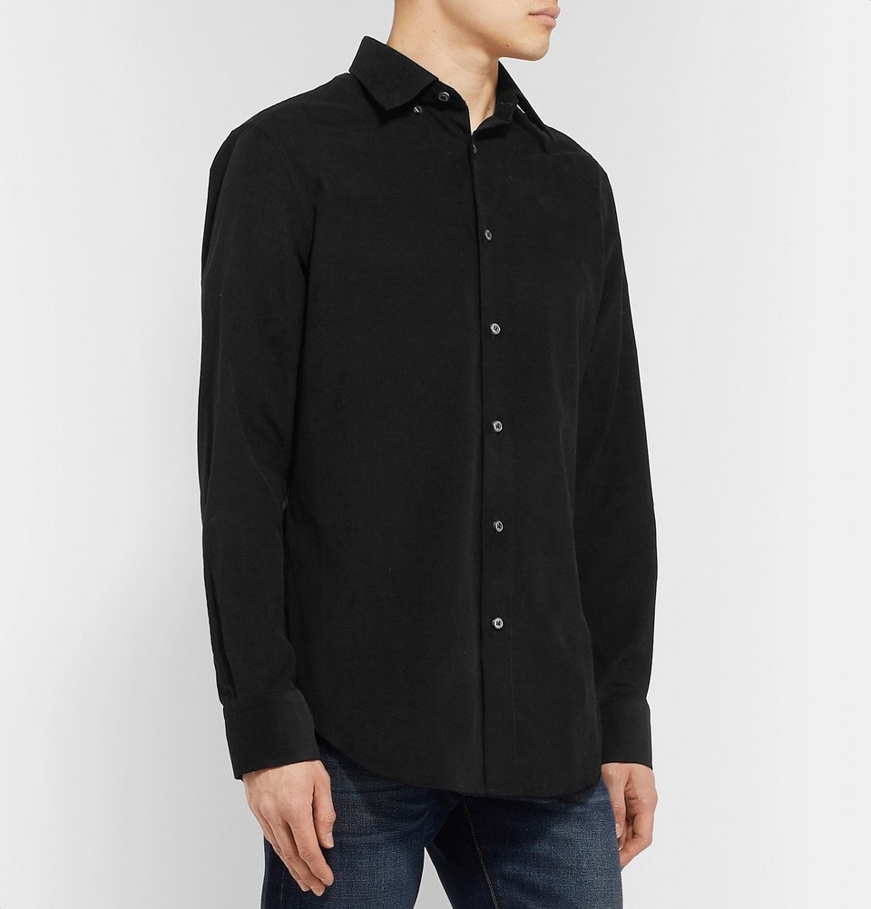 Brioni - Cotton-Corduroy Shirt - Black