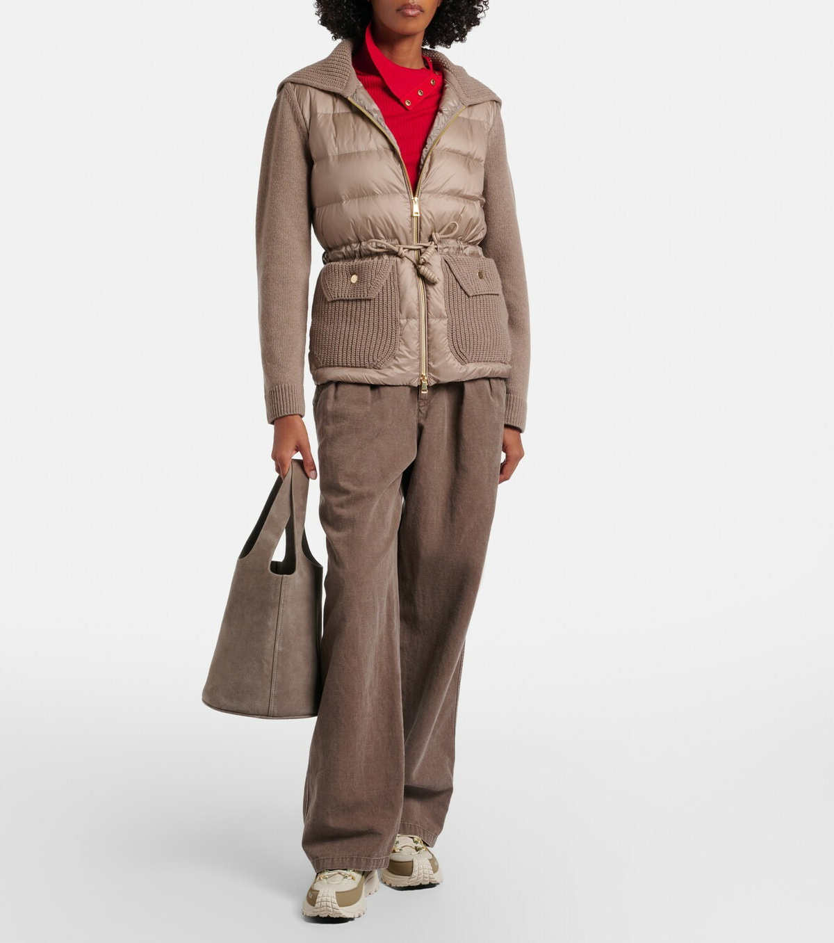 Moncler Down-paneled wool and cashmere cardigan
