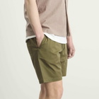 Universal Works Men's Twill Beach Shorts in Light Olive