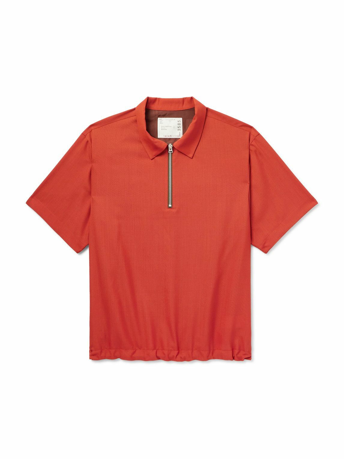 Sacai - Woven Polo Shirt - Red Sacai