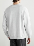 CELINE - Logo-Embroidered Cotton-Jersey Sweatshirt - Gray