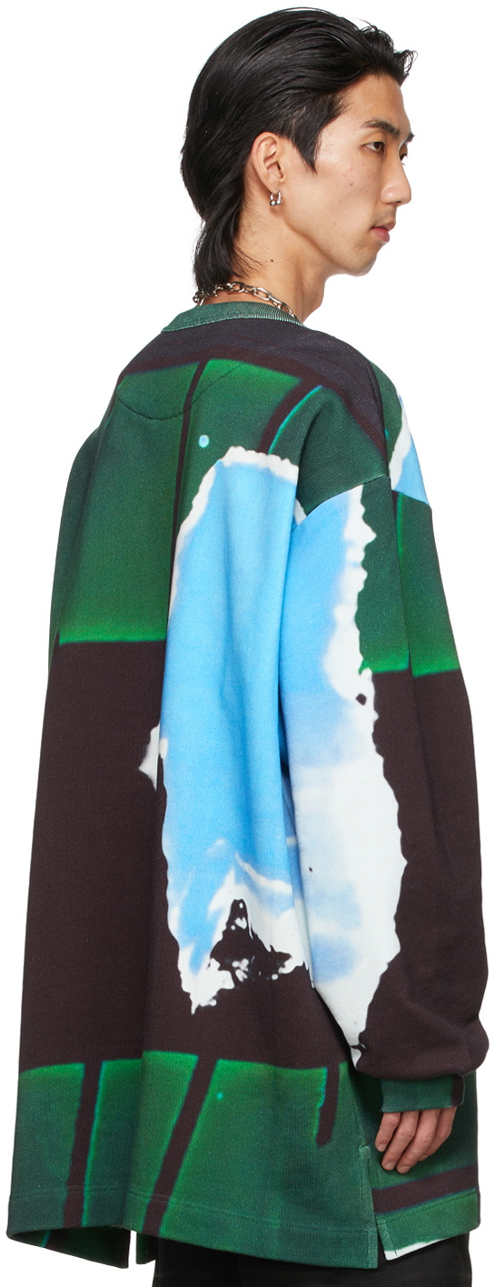 Dries Van Noten Blue & Green Len Lye Edition Print Sweatshirt