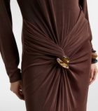 Xu Zhi Gathered turtleneck maxi dress
