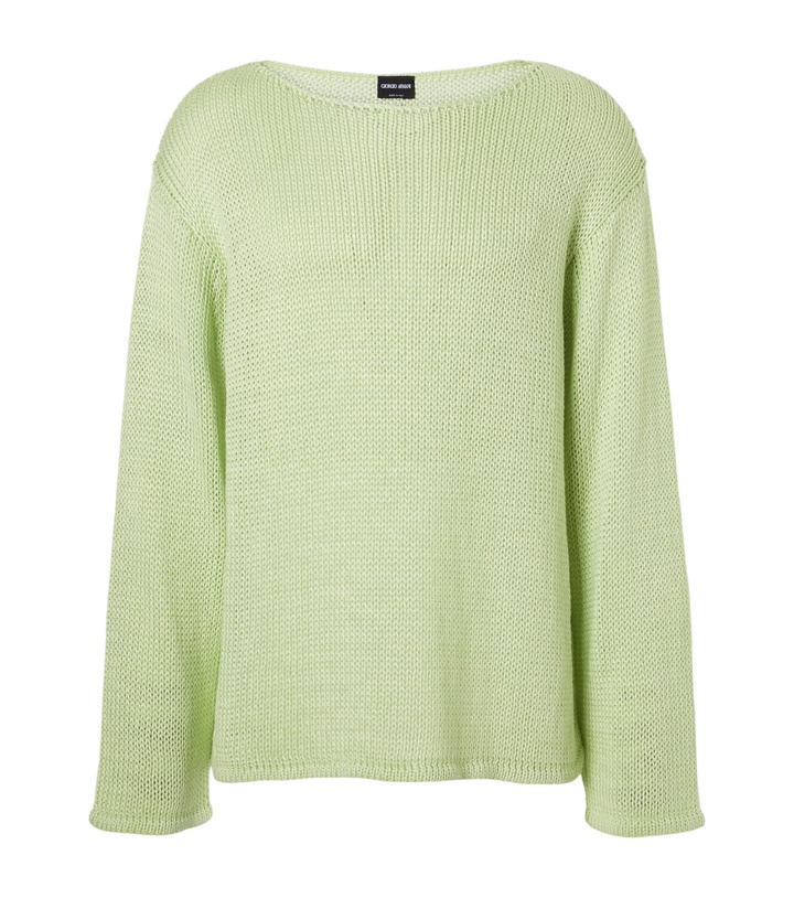 Photo: Giorgio Armani Open-knit linen-blend sweater
