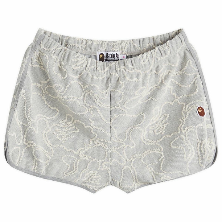 Photo: A Bathing Ape Women's Neon Camo Jacquard Shorts in Grey