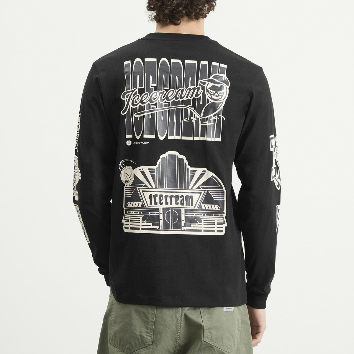 ICECREAM Men's Multi Graphic Longsleeve T-Shirt in Black