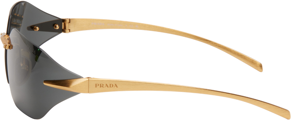 Prada Honey Purplefaded Wrap Around Stylish Gold Sunglasses Spr09h PR C57S Prada Sunglasses 29H30V Pale Gold Nouveau - eye-oo.com main image 4