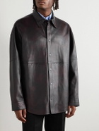 Acne Studios - Laraw Oversized Leather Shirt Jacket - Burgundy